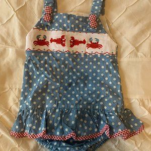 Polka Dot Lobster Smock Bathing Suit Size 6-12 months
